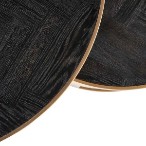 SET 2 MASUTE DE CAFEA BLACKBONE BRASS, NEGRU/BRONZ, DIN FURNIR DE STEJAR SI METAL, RICHMOND INTERIORS - Img 3
