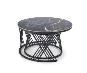SET 2 MASUTE DE CAFEA FLAMINGO, EFECT DE MARMURA NEAGRA/EFECT DE MARMURA ALBA/NEGRU, DIN MARMURA SI METAL, STIL MODERN - Img 4