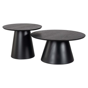 SET 2 MASUTE DE CAFEA JAZZ 211209, CONFECTIONATE DIN FURNIR, MDF SI METAL, CULOAREA NEGRU, STIL MODERN