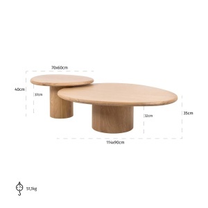 SET 2 MASUTE DE CAFEA OAKLEY, 212356, CONFECTIONATE DIN FURNIR DE STEJAR, LEMN DE STEJAR SI PAL, STIL MODERN - Img 6