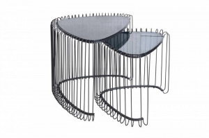 SET 2 MASUTE DE CAFEA, VARIATION, DIN METAL SI STICLA, COD 43506, DESIGN MODERN - Img 1
