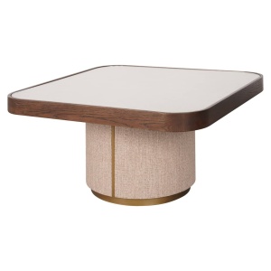 SET 2 MASUTE DE CAFEA WILLOX, 214289, CONFECTIONATE DIN LEMN MASIV DE STEJAR, PAL, TEXTIL, METAL SI STICLA, MARO SI BEJ, STIL MODERN - Img 3