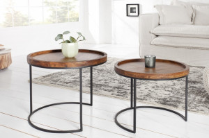 SET 2 MASUTE DIN LEMN MASIV, BLEND II, COD 36743, DESIGN VINTAGE - Img 2