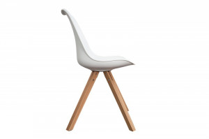 SET 2 SCAUNE, ALB DIN LEMN MASIV SI PIELE ECO, SCANDINAVIA, COD 35782, DESIGN SCANDINAV - Img 3