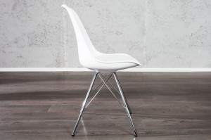 SET 2 SCAUNE, ALBE, SCANDINAVIA RETRO, DESIGN SCANDINAV - Img 3