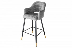SET 2 SCAUNE BAR, PARIS, TEXTIL GRI, COD 41513, STIL RETRO - Img 5