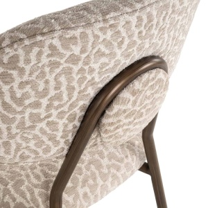 SET 2 SCAUNE DE BAR XENIA LEOPARD, 214159, CONFECTIONAT DIN POLIESTER, METAL SI SPUMA, BEJ/MARO, STIL MODERN - Img 5