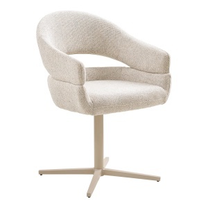 SET 2 SCAUNE DE SUFRAGERIE ROTATIVE DOVER, DIN METAL SI TEXTIL, CULOARE BEJ, HOUSE NORDIC