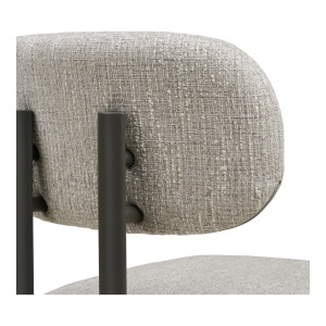 SET 2 SCAUNE DE SUFRAGERIE ROYAN, DIN METAL SI TEXTIL, CULOARE GRI, HOUSE NORDIC - Img 7