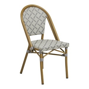 SET 2 SCAUNE DE TERASA LAURIA, REALIZAT DIN ALUMINIU SI TEXTIL, CULOARE BAMBUS, HOUSE NORDIC