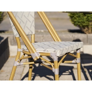 SET 2 SCAUNE DE TERASA LAURIA, REALIZAT DIN ALUMINIU SI TEXTIL, CULOARE BAMBUS, HOUSE NORDIC - Img 11