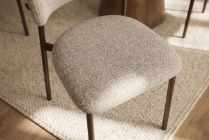 SET 2 SCAUNE DINING BELFORT, REALIZAT DIN MATERIAL TEXTIL SI METAL, CULOARE TAUPE/BEJ/MARO, INVICTA INTERIOR - Img 5
