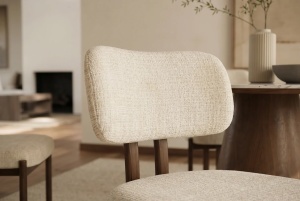 SET 2 SCAUNE DINING BELLANO, REALIZAT DIN MATERIAL TEXTIL SI METAL, CULOARE BEJ/MARO, INVICTA INTERIOR - Img 5