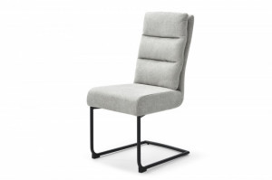 SET 2 SCAUNE DINING, CANTILEVER, DIN TEXTIL GRI DESCHIS, STIL MODERN - Img 1