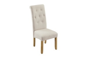 SET 2 SCAUNE DINING CASA, CU PICIOARE DIN LEMN SI TEXTIL, STIL IN, CULOARE BEJ