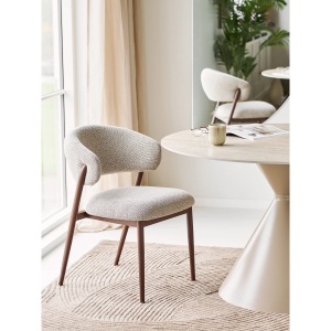 SET 2 SCAUNE DINING CAVI, REALIZAT DIN METAL, FURNIR SI TEXTIL, CULOARE NATUR/MARO, HOUSE NORDIC - Img 2