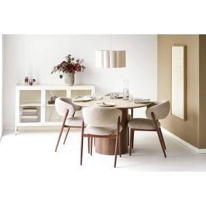 SET 2 SCAUNE DINING CAVI, REALIZAT DIN METAL, FURNIR SI TEXTIL, CULOARE NATUR/MARO, HOUSE NORDIC - Img 12