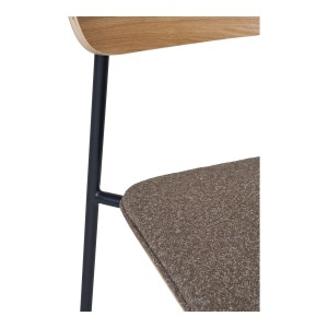 SET 2 SCAUNE DINING ESTEPONA, SUPRAPOZABIL, DIN METAL, FURNIR SI TEXTIL, CULOARE NATUR/MARO, HOUSE NORDIC - Img 8