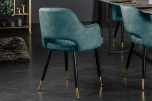 SET 2 SCAUNE DINING, PARIS, DE CULOARE VERDE PETROL, DIN CATIFEA, ASPECT RETRO, ARTIM GROUP SELECTION - Img 3