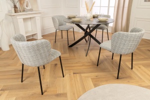 SET 2 SCAUNE, LYON, MATERIAL BOUCLE, ALBASTRU CAROURI, ARTIM GROUP SELECTION - Img 2
