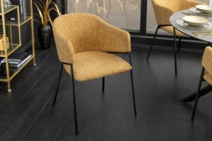 SET 2 SCAUNE, NOBLESSE, MATERIAL TEXTIL, CADRUL METAL, CULOARE GALBEN/MUSTAR, ARTIM GROUP SELECTION - Img 11