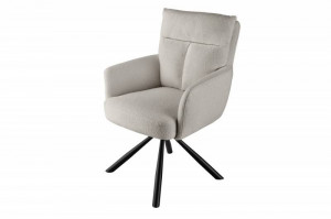 SET 2 SCAUNE ROTATIVE, BIG GEORGE BEJ, TEXTIL BOUCLE, ASPECT RETRO, ARTIM GROUP SELECTION - Img 2