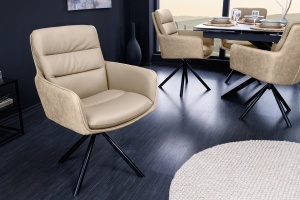 SET 2 SCAUNE ROTATIVE, BIG GEORGE, PIELE ECO, MICROFIBRA SI METAL, ARTIM GROUP SELECTION - Img 6