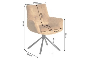 SET 2 SCAUNE ROTATIVE SIGNATURE, REALIZAT DIN METAL SI CATIFEA , CULOARE GALBEN MUSTAR, INVICTA INTERIOR - Img 9