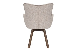 SET 2 SCAUNE ROTATIVE THOR 360GRADE, CADRUL DIN LEMN MASIV DE STEJAR SI MATERIAL TEXTIL , BEJ DESCHIS, STIL MODERN - Img 3