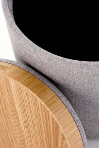 SET 2 TABURETI AVIKO, CU SPATIU DE DEPOZITARE, GRI/NATURAL, DIN MDF, FURNIR NATURAL SI STOFA, STIL MODERN - Img 4