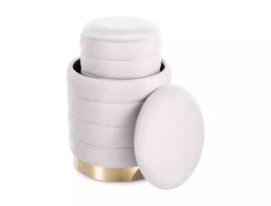 SET 2 TABURETI BRITTA VELVET, BEJ, TAP 250 CU TAPITERIE DIN CATIFEA, STIL MODERN - Img 3
