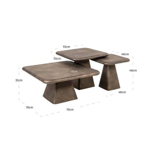 SET 3 MASUTE DE CAFEA MARLIE, 214040, CONFECTIONATE DIN METAL, AURII, STIL MODERN - Img 6
