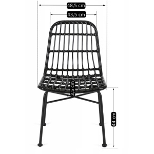 SET 4 SCAUNE DE TERASA, ARTIM MEBLE, REALIZAT DIN RATAN SINTETIC SI CADRUL DIN METAL, STIL MODERN - Img 5