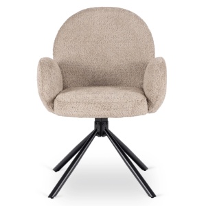 SET 4 SCAUNE ROTATIVE, ARTIM MEBLE, REALIZAT DIN MATERIAL BOUCLE MARO SI METAL, STIL MODERN - Img 5