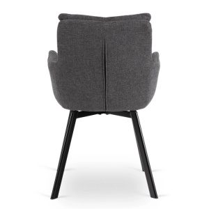 SET 4 SCAUNE ROTATIVE, ARTIM MEBLE, REALIZAT DIN MATERIAL TEXTIL GRI INCHIS SI CADRUL DIN METAL, STIL MODERN - Img 8