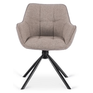 SET 4 SCAUNE ROTATIVE, ARTIM MEBLE, REALIZAT DIN MATERIAL TEXTIL CAPPUCCINO SI CADRUL DIN METAL, STIL MODERN - Img 7