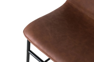 SET 4 SCAUNE ZAROA 50CM, REALIZAT DIN METAL SI PIELE ECO, CULOARE MARO/NEGRU, GINER Y COLOMER - Img 4
