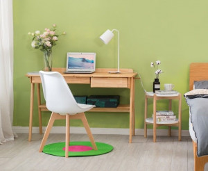 SET DE 4 SCAUNE VEYRON TUY ALB DIN LEMN SI PIELE ECO STIL SCANDINAV - Img 3