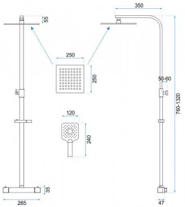 SET DE DUS REA JET, NEGRU, DESIGN MODERN, CALITATE SUPERIOARA, REA - Img 1