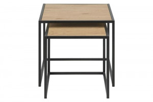 SET DE MASUTE DE CAFEA DIN LEMN SI METAL, SEAFORD, STIL MODERN - Img 2