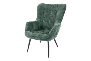 SET FOTOLIU SI TABURET SCANDINAVIA, DIN METAL SI TEXTIL CHENILLE, CULOARE VERDE, INVICTA INTERIOR - Img 10