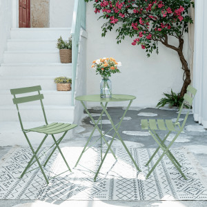 SET GRADINA/TERASA, 1 MASA SI 2 SCAUNE, VERDE, DESIGN MODERN - Img 6