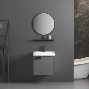 SET MOBILIER DE BAIE CU LAVOAR, OGLINDA, MOLLY 40CM, GRI, JUST IN COLLECTION