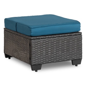 SET MOBILIER DE GRADINA/TERASA, OLIMPIA, ARTIM MEBLE, DIN TECHNORATAN SI STICLA, CULOARE GRI/ALBASTRU - Img 5
