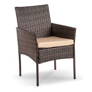 SET MOBILIER GRADINA, ARTIM MEBLE, MASA SI 4 SCAUNE, REALIZAT DIN POLIRATAN, CULOARE MARO/BEJ, STIL MODERN - Img 4