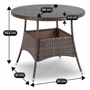 SET MOBILIER GRADINA, ARTIM MEBLE, MASA SI 4 SCAUNE, REALIZATA DIN POLIRATAN, CULOARE MARO/BEJ, STIL MODERN - Img 10