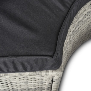 SEZLONG, ARTIM MEBLE, REALIZAT DIN TEHNORATAN SI TEXTIL, CULOARE NEAGRA/GRI DESCHIS, STIL MODERN - Img 6