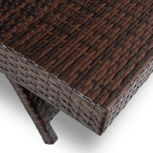 SEZLONG PLAJA, ARTIM MEBLE, REALIZAT DIN TEHNORATAN SI TEXTIL, CULOARE MARO/BEJ, STIL MODERN - Img 7