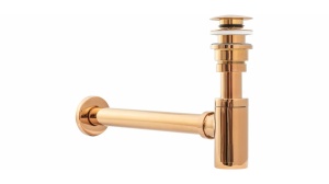 SIFON LAVOAR REA UNIVERSAL, CU DOP TIP CLICK CLACK, AURIU ROSE, DIN ALAMA, CALITATE SUPERIOARA - Img 4