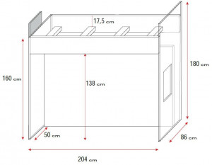 SISTEM MODULAR PENTRU CAMERA COPII ALB/ROZ RAJ4 KM DESIGN MODERN